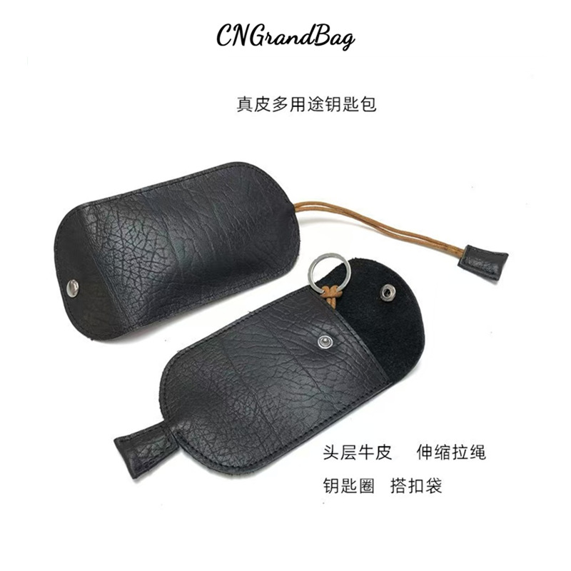 Fashion Versatile Car Genuine Leather Key Case Home Key Holder Compact Mini Pull-Out Key Protective Cover in Stock