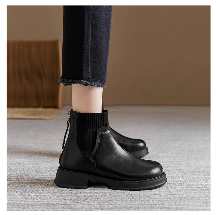 Hommes Vintage Militaire Talon Aiguille Bout Carré Bout Rond À ​​Lacets Fermeture Éclair Bureau Chaussures De Sport Bottes_voghion.com