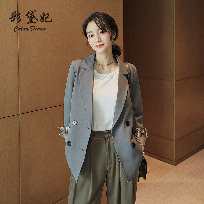 Korean 2026 Spring/Summer Chic Blazer for Women, Korean Style British Style Internet Celebrity Slimming Suit for Women with Free Shipping