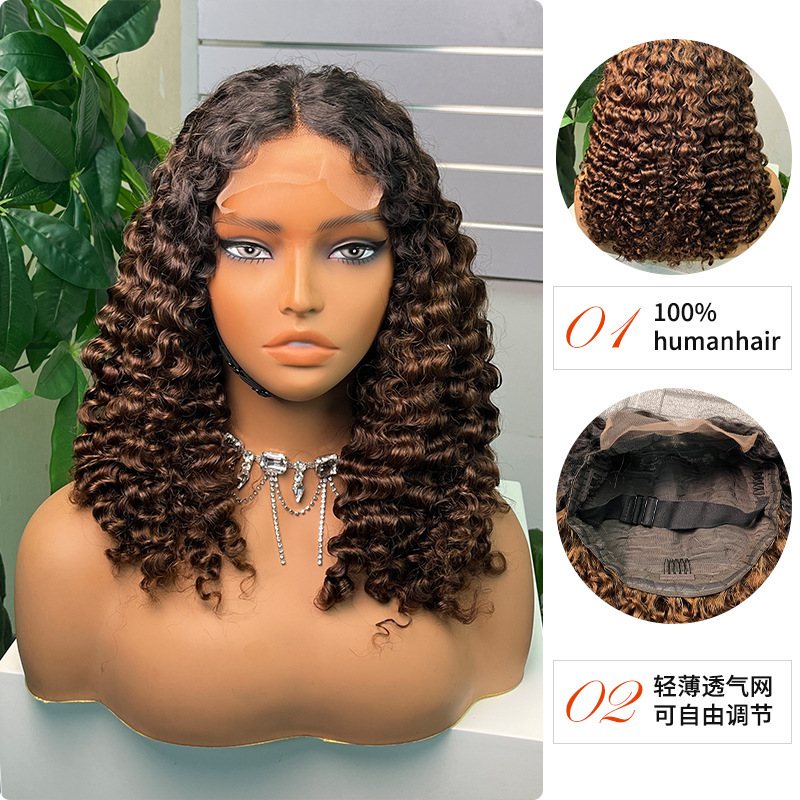 Europa y América de moda damas delantera encaje primavera rollo pelucas de cabello humano cabello humano Birmania pelucas de cabeza completa