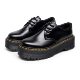 1461 Quad Thick 3-Hole Martin Boots Genuine Leather Round Toe Low-Top Small Leather Shoes Women Student Thick Bottom Platform Short Boots
