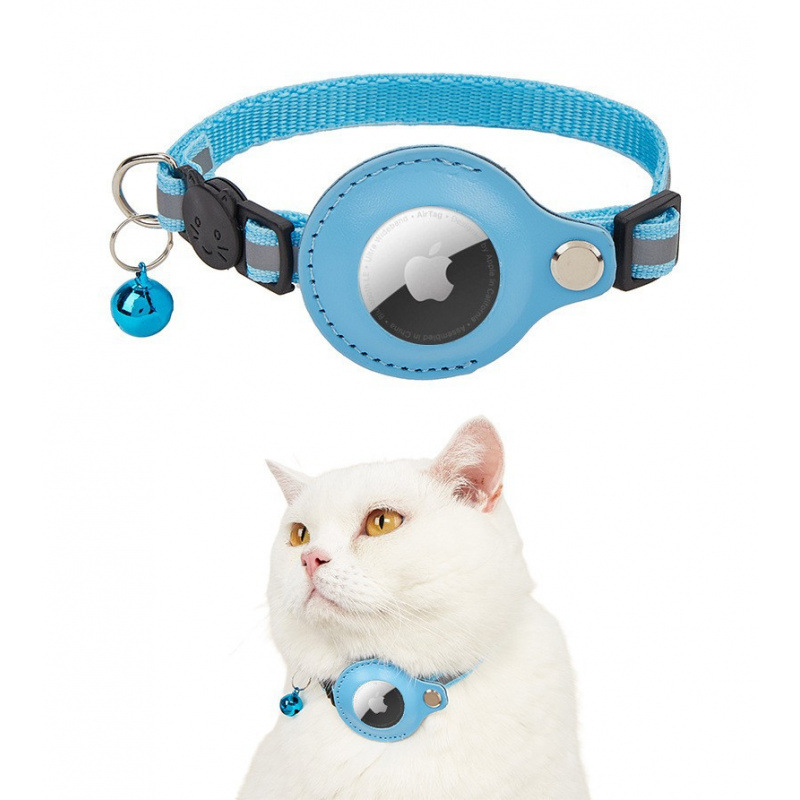Entrega en stock 24h Airtag Cat Collar reflectante anti-pérdida Lingding Cat Apple Tracking Locator Mascotas