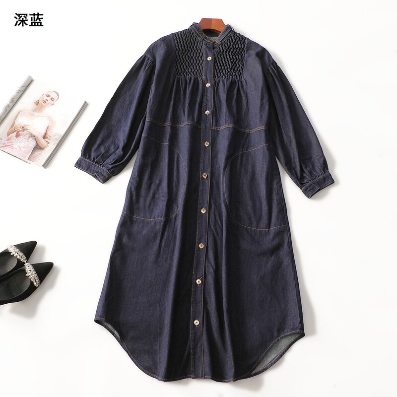 414838 Autumn long-sleeved extended-length dress Shenzhen Mingwei wholesale quality women's clothing clearance factory