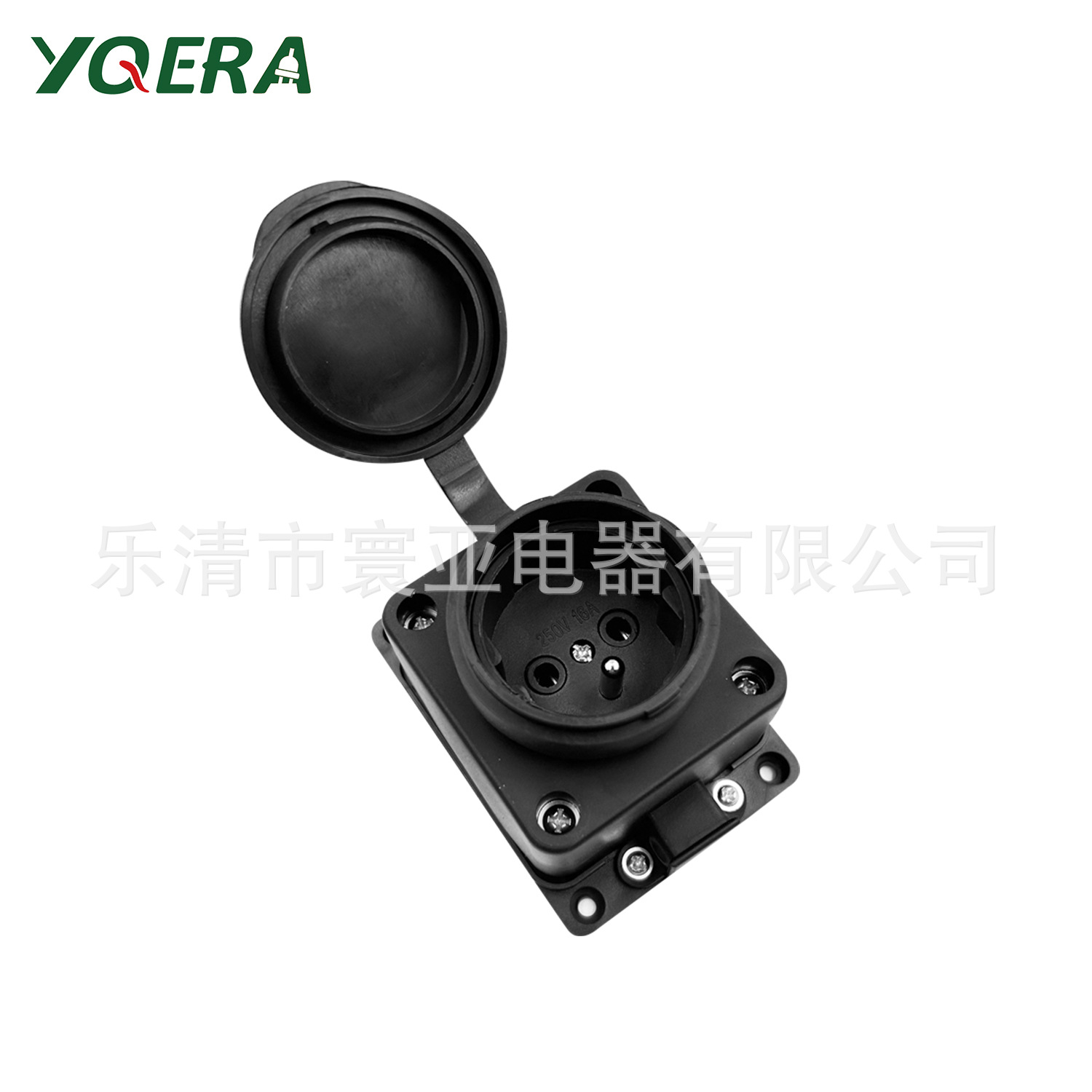 法标工业橡胶插座 1位插座带防水盖 户外防摔插座 250v16A 大功率