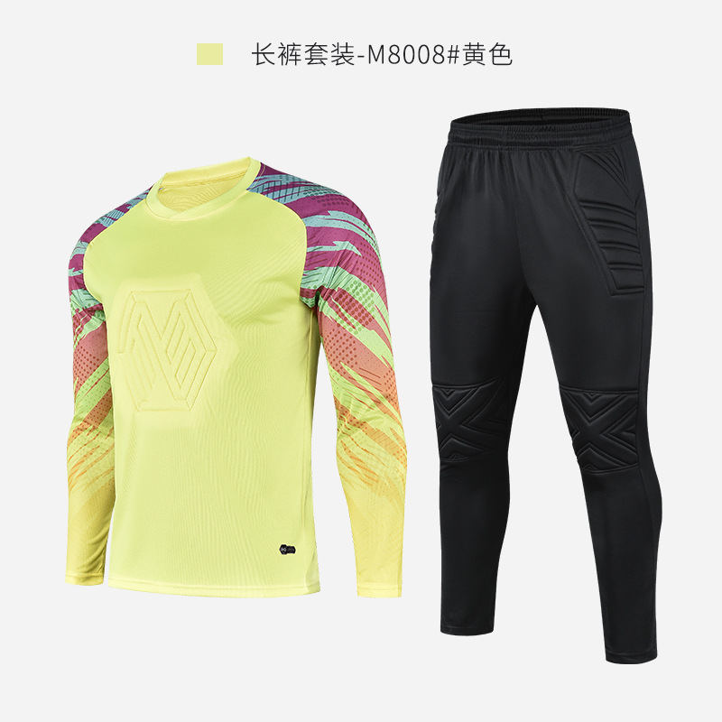 Portero de fútbol ropa traje de los hombres adultos puerta uniforme niños de manga larga pórtico ropa equipo de fútbol Número de impresión