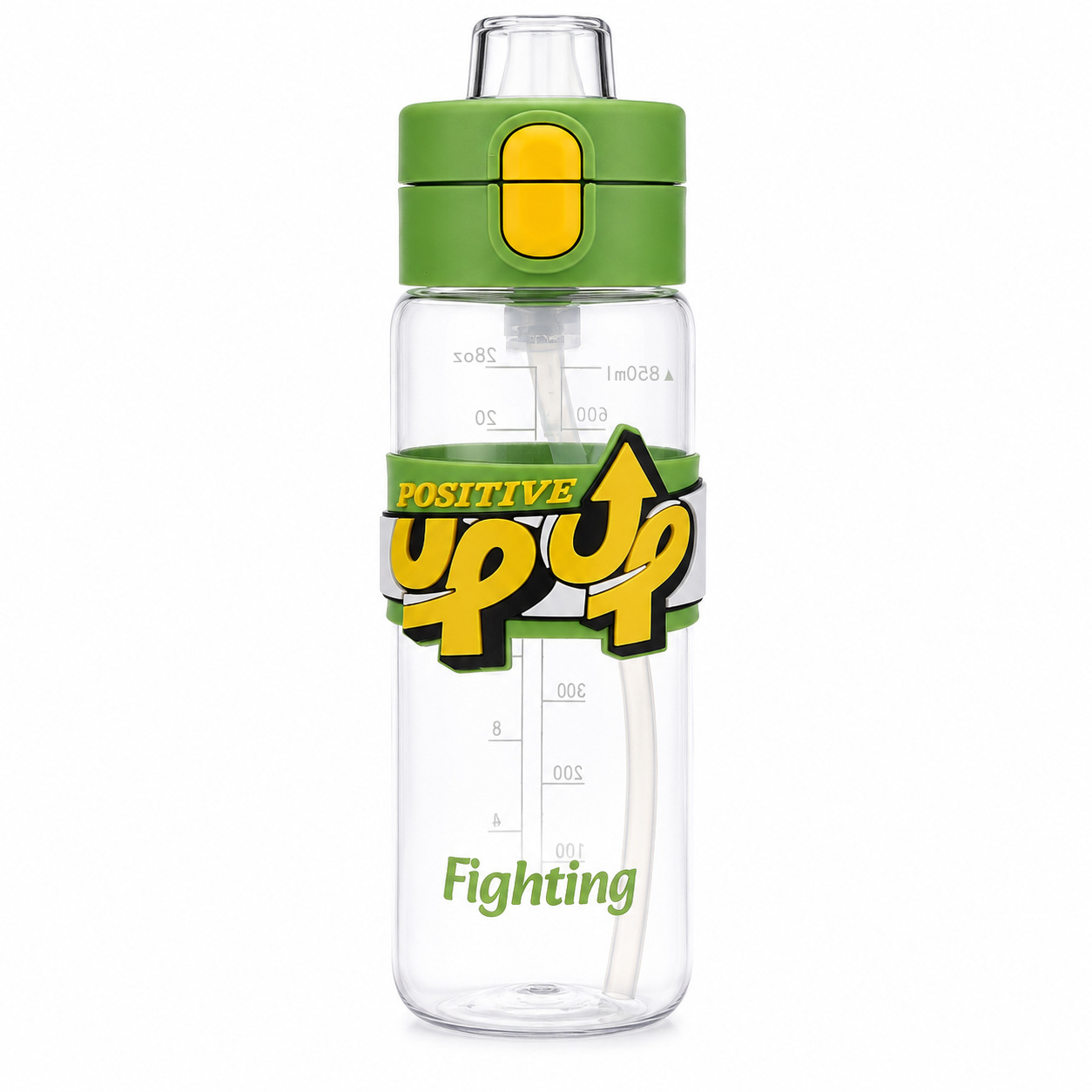 Taza de agua de plástico con tapa de rebote de doble bebida en stock de taza de paja de gran capacidad impresa logotipo de estudiantes al aire libre hervidor deportivo portátil