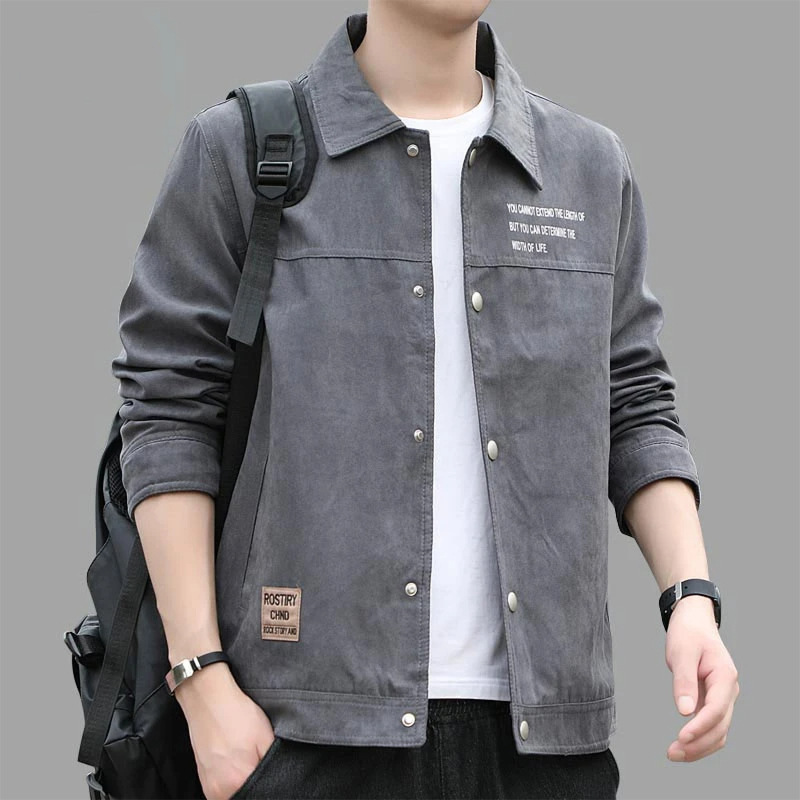 Men's Outwear Spring and Autum 2025 New Lapel Jacket Casual Men's Workwear Spring and Autum Suede Clothes
