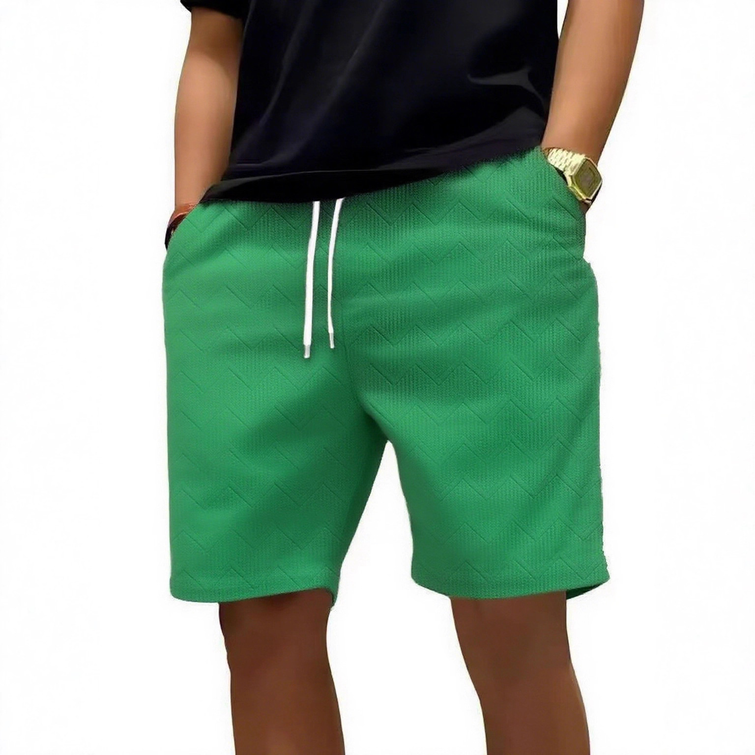 Summer New American-Style Men's Jacquard Design Niche Loose Plus-Size Sports Casual Shorts Cross-Border