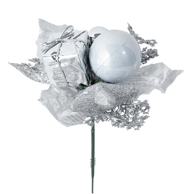 Navidad transfronteriza caja de regalo blanca hojas de árbol de Navidad guirlandas de vinas decorativas ornamentos de flores suministros de atmósfera