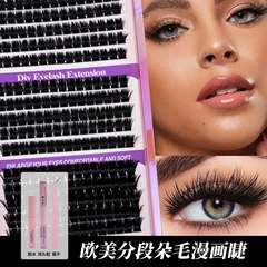 欧美跨境热销DIY单簇朵毛大容量Lashe卷翘浓密混装假睫毛批发