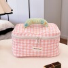 Organizer bag for traveling, handheld capacious linen bag, cute box