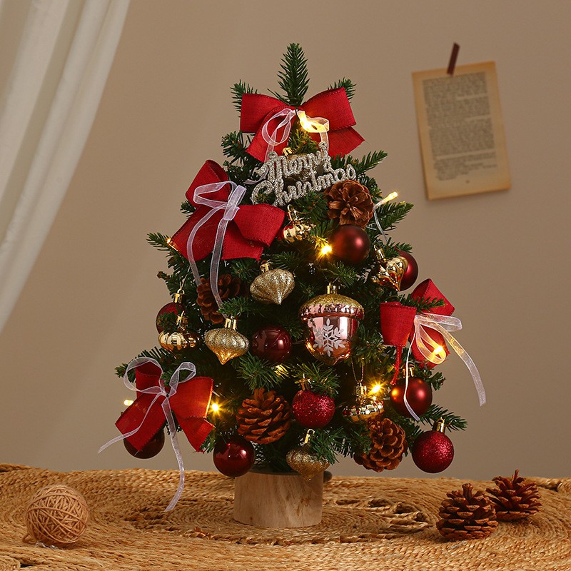 Shengyuan nuevo estilo de Navidad DIY escritorio árbol de Navidad mini decoración de árbol de Navidad decoración de la ventana del hotel