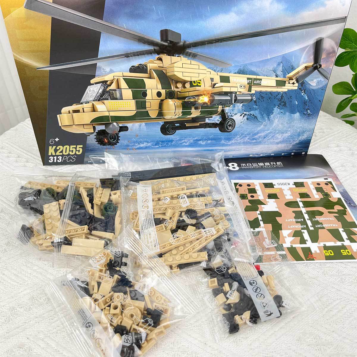 Juguetes de bloques de partículas pequeñas armados M1 - 8 helicóptero de transporte modelo de serie militar regalos
