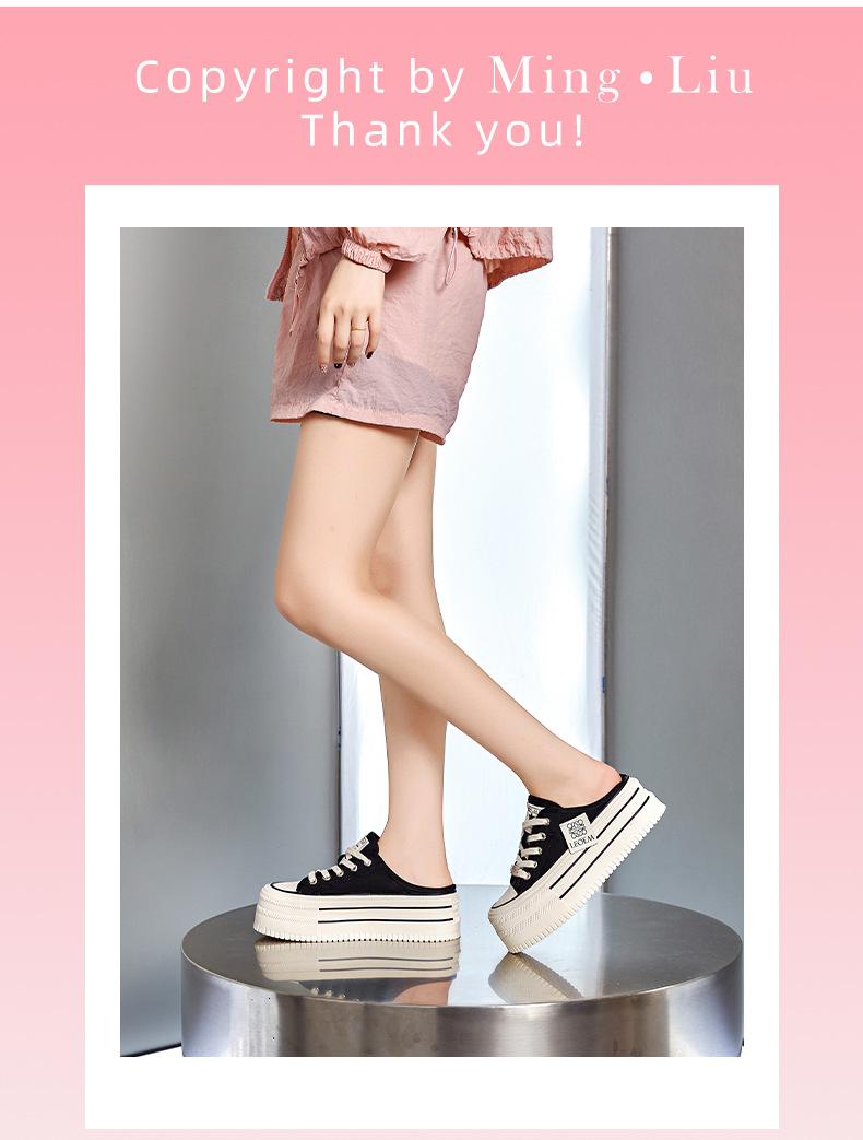 Women's Genuine Leather Mules Thick Sole Height Increasing Sandals_voghion.com