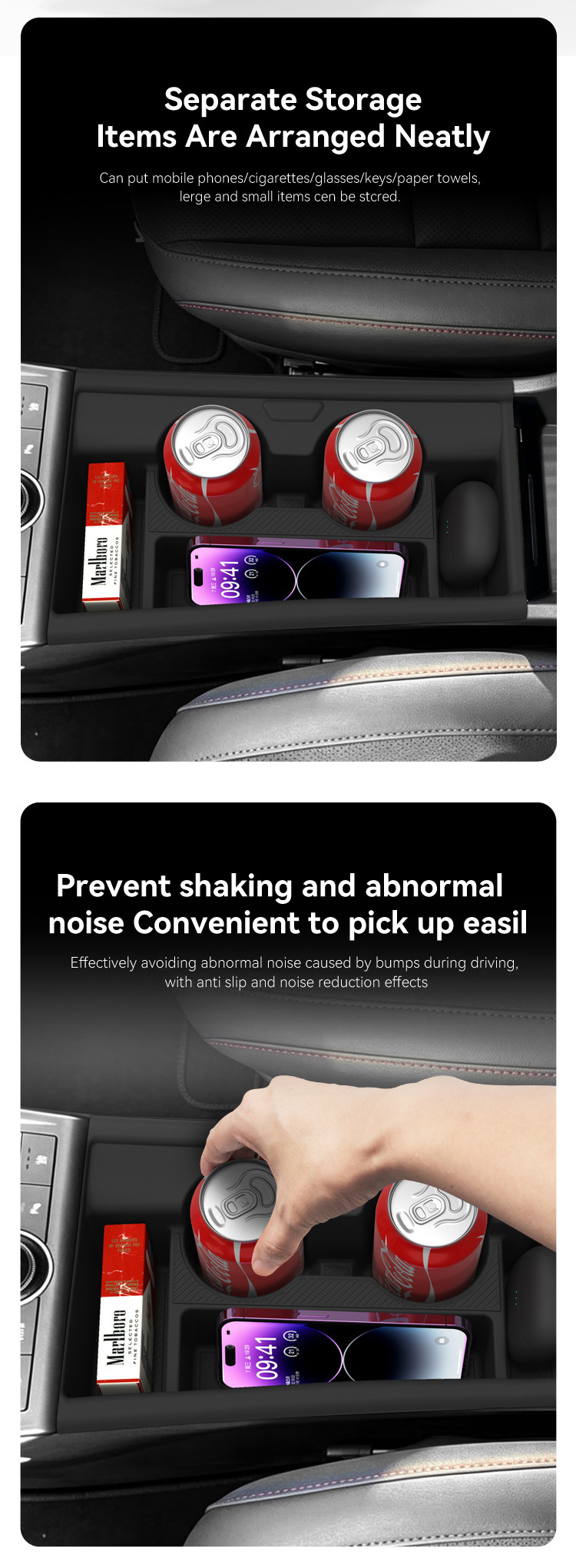 Suitable for 25 models of Hyundai KONA, this center console cup holder cover is a silicone protective and anti-slip mat, a car accessory for modification