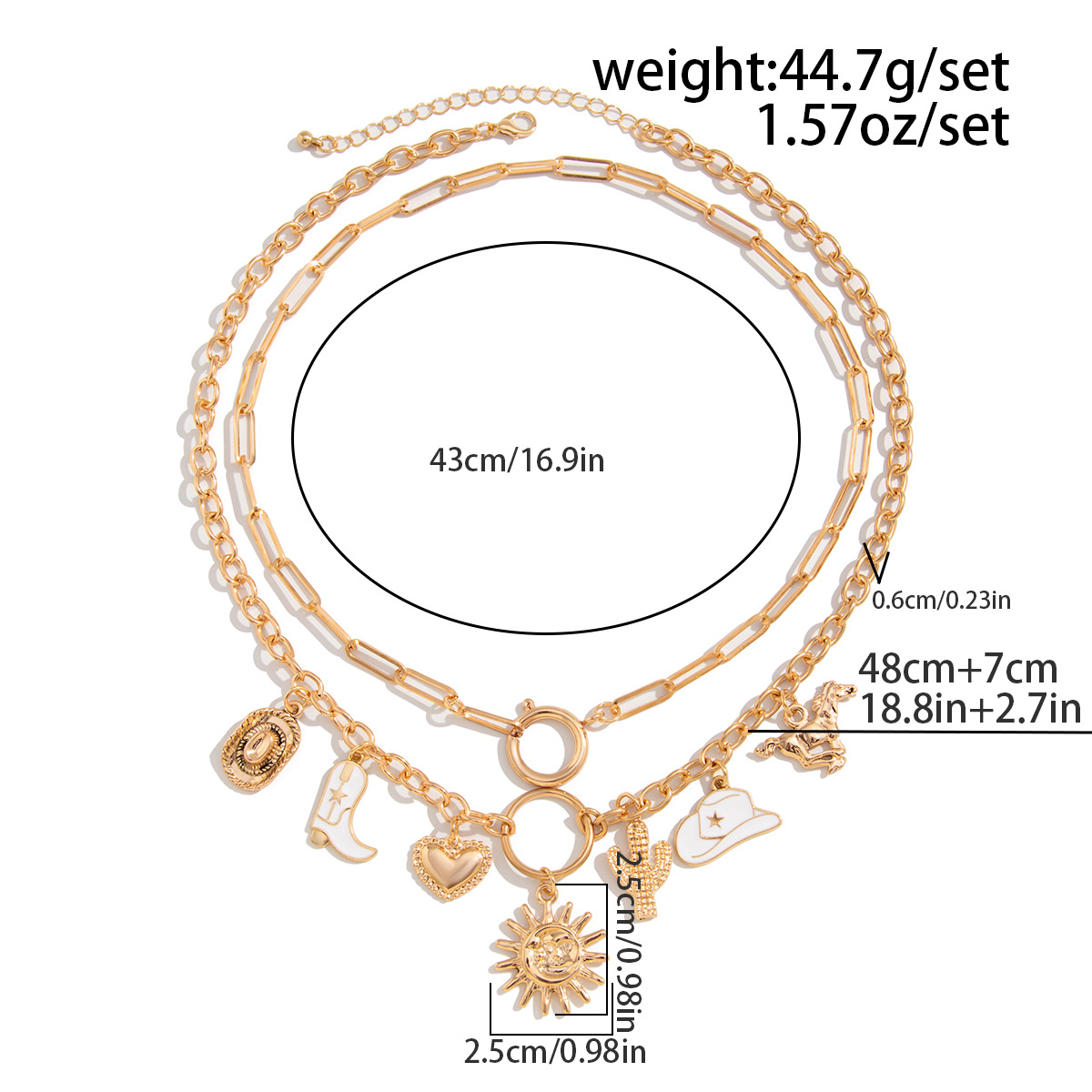 12g Weight Lobster Trigger Clasp Closure Clasp Closure Type Alloy Pendant Material Multi Charms Necklace Classification Alloy Chain Material cable chain Chain Type 1 Piece Quantity Holiday, Travel Occasion Alloy Material Geometric, Heart Shape, Shell Pattern All Seasons Season Women's Gender Plating Design Vacation, Marine Style Style Vacation Marine Style Geometric Heart Shape Shell Alloy Cable Chain Lobster Trigger Clasp Closure Layered Necklaces Wholesale 无
