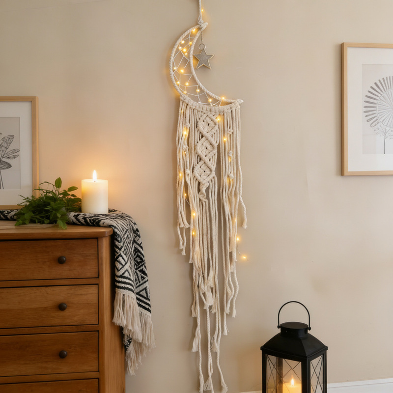 Nordic Popular Woven Tapestry Dream Catcher Handmade Wall Hanging Home Decor Star Moon Decorative Tapestry Wholesale