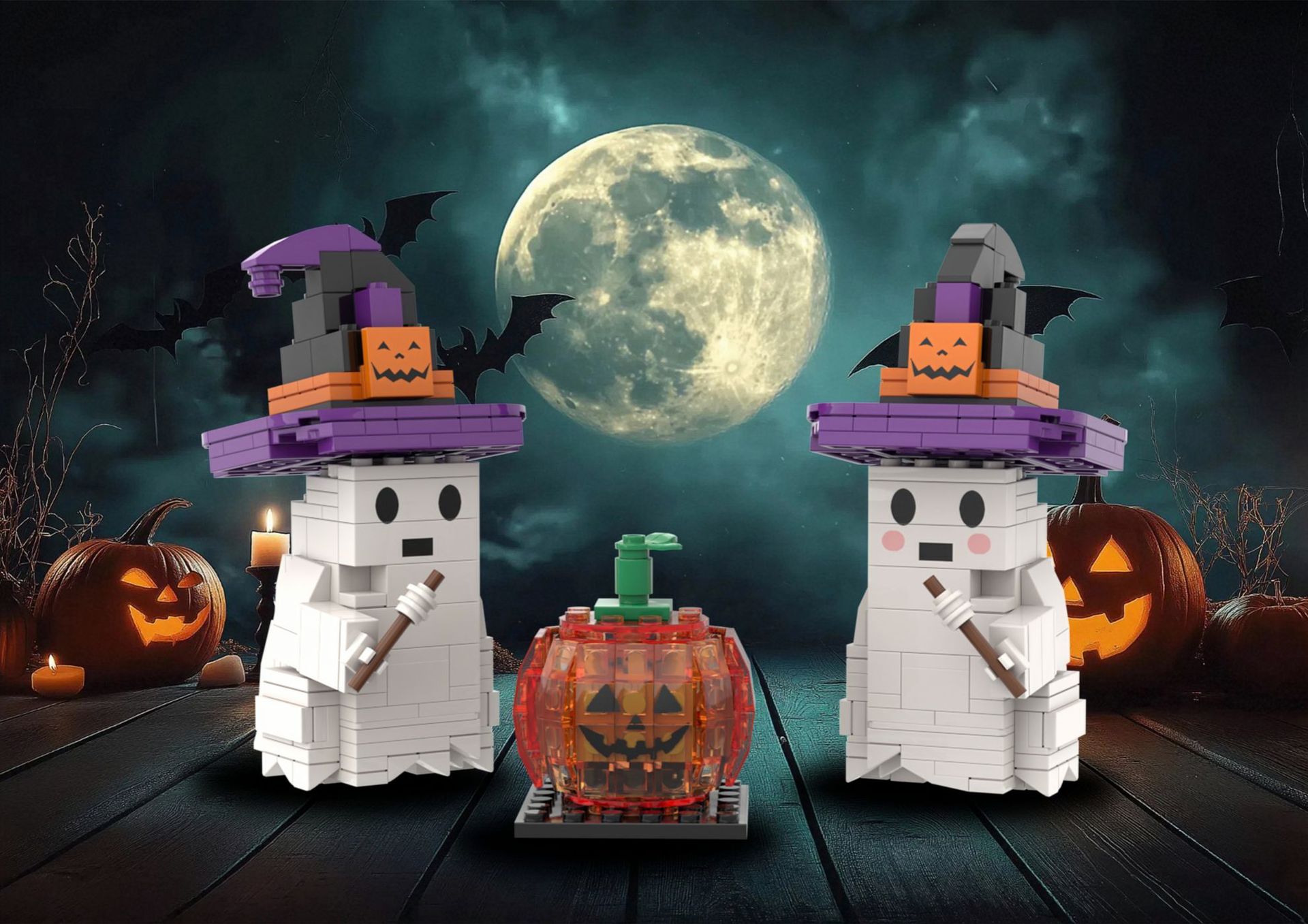 Halloween Building Blocks Set With Lights And Sounds For Children_voghion.com
