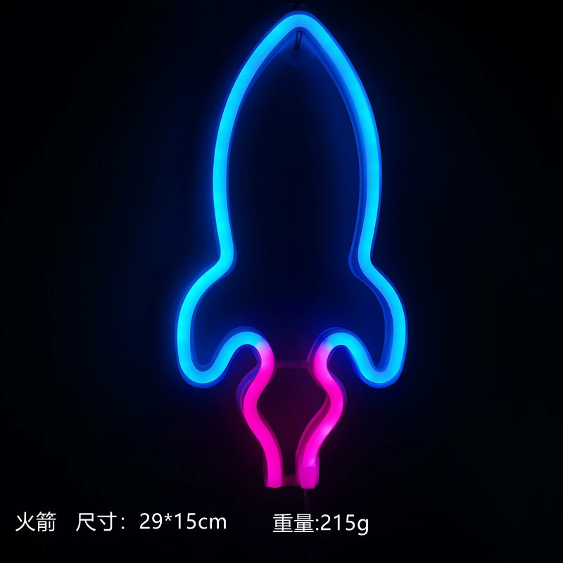 LED неоновая модель-лампа (Tetton) — USB + батарея, различные формы и цвета, декоративная 27×20×2.8 см