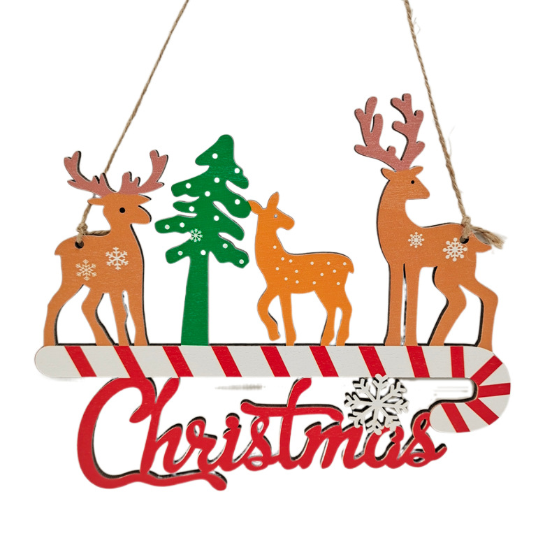 Navidad decoraciones creativas artesanías de madera adornos DIY árbol de Navidad decoración del hogar suministros escena diseño en stock