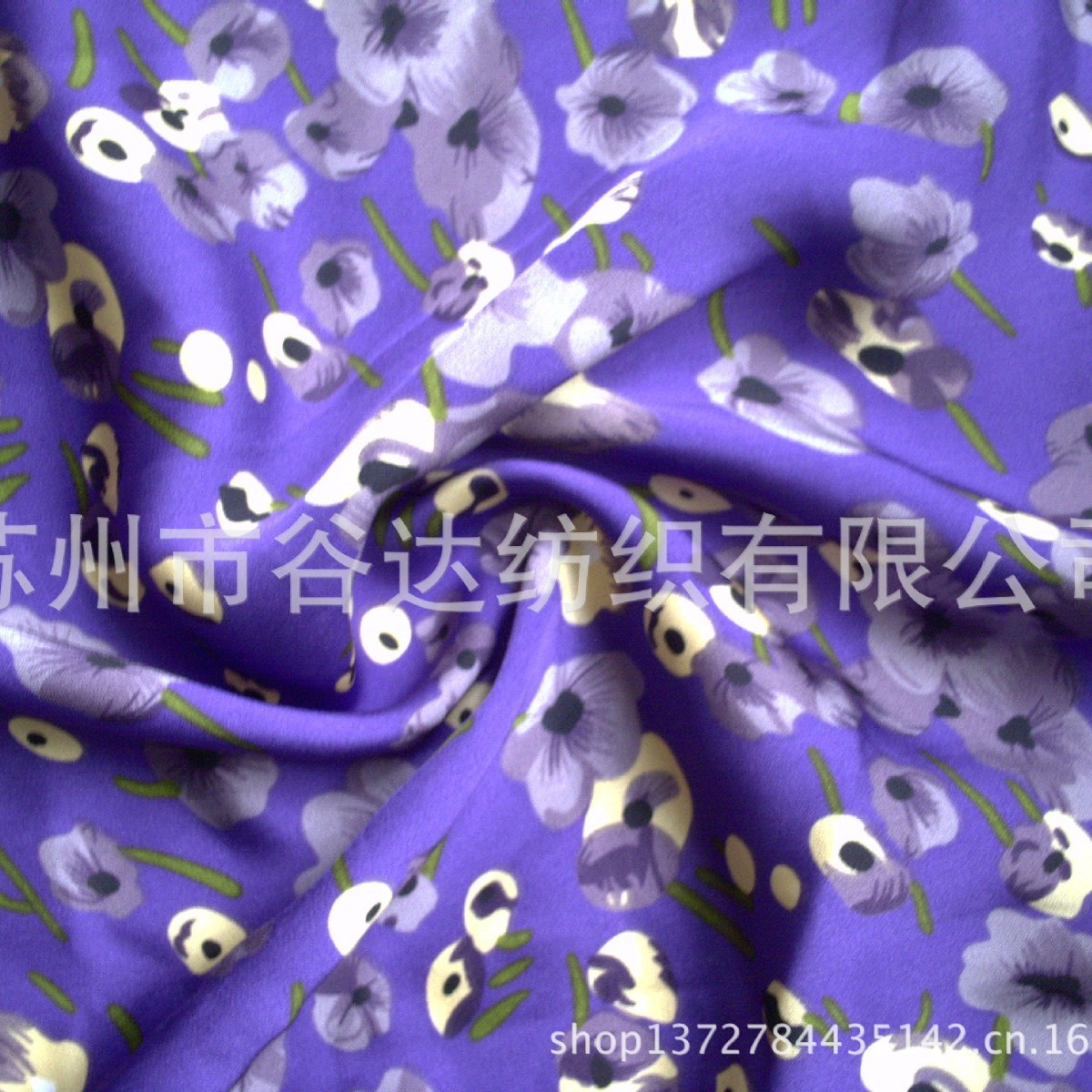 厂家供应：印花缎面雪纺/涤纶雪纺/缎面印花50D涤纶*50D长丝