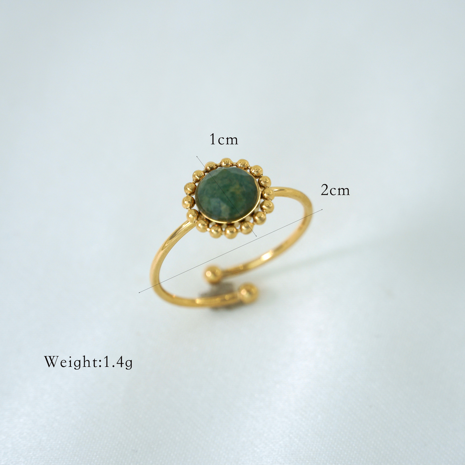 10g Weight Natural Stone Inlay Material Open Rings Classification 1 Piece Quantity Casual Occasion Titanium Steel Material Geometric Pattern Unisex Gender Polishing Design Retro Style Retro Geometric Titanium Steel Natural Stone Open Rings In Bulk 8