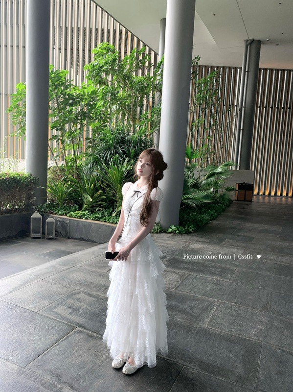 迟伞伞25/ss  中古情书 赵露思同款 jor*a蕾丝衬衫蛋糕长裙套装女|undefined