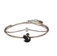 다이아몬드가 세팅된 블랙 스완 브레이슬릿