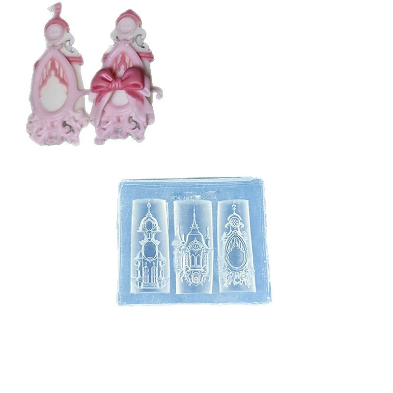 爆款美甲模具 欧式城堡教堂天使3d雕花模具DIY雕花胶美甲装饰模|undefined