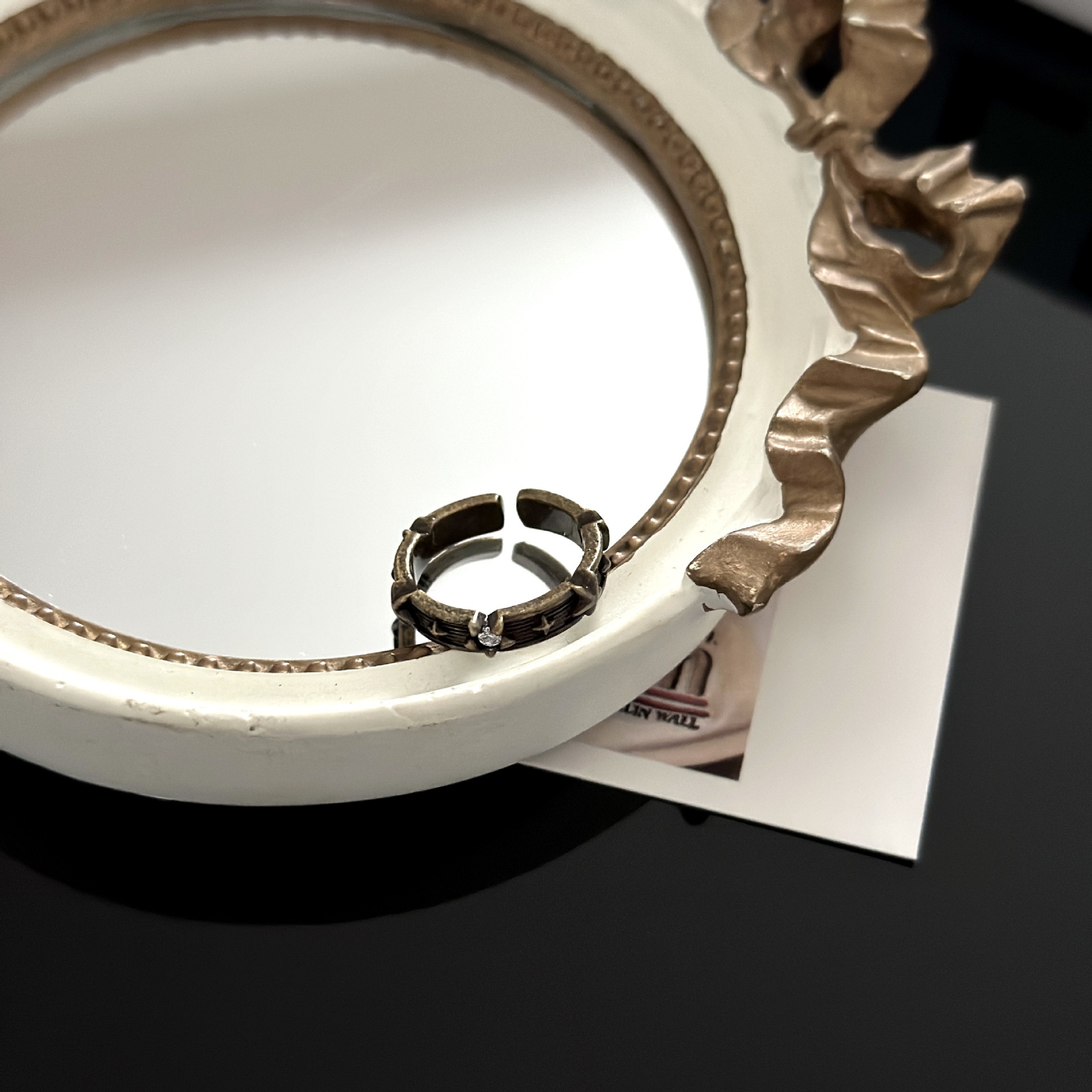 Adjustable Geometric Star Pentagram Open Ring For Women_voghion.com