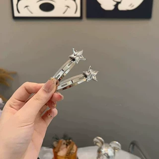 新款精致闪钻星星发夹侧边夹子甜酷少女刘海夹碎发卡ins风头饰品