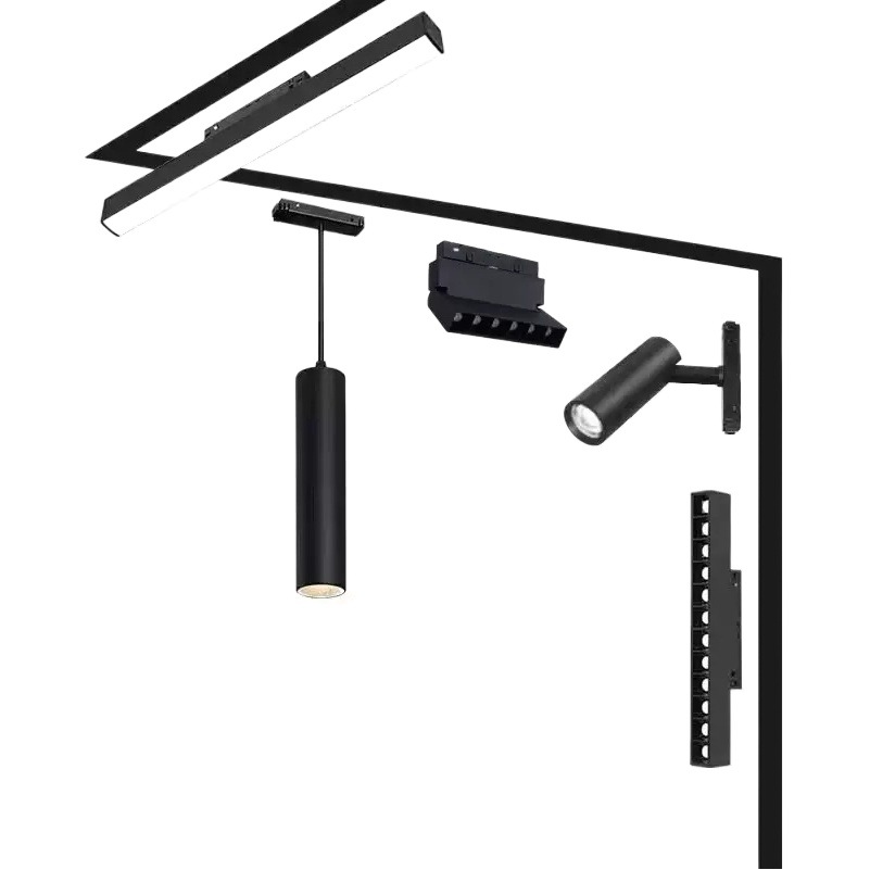 2,0 pista magnética luz inteligente incrustado oculto abierto-montado sala de estar hogar sin cabeza iluminación de luz 3 cambio de luz de tres colores