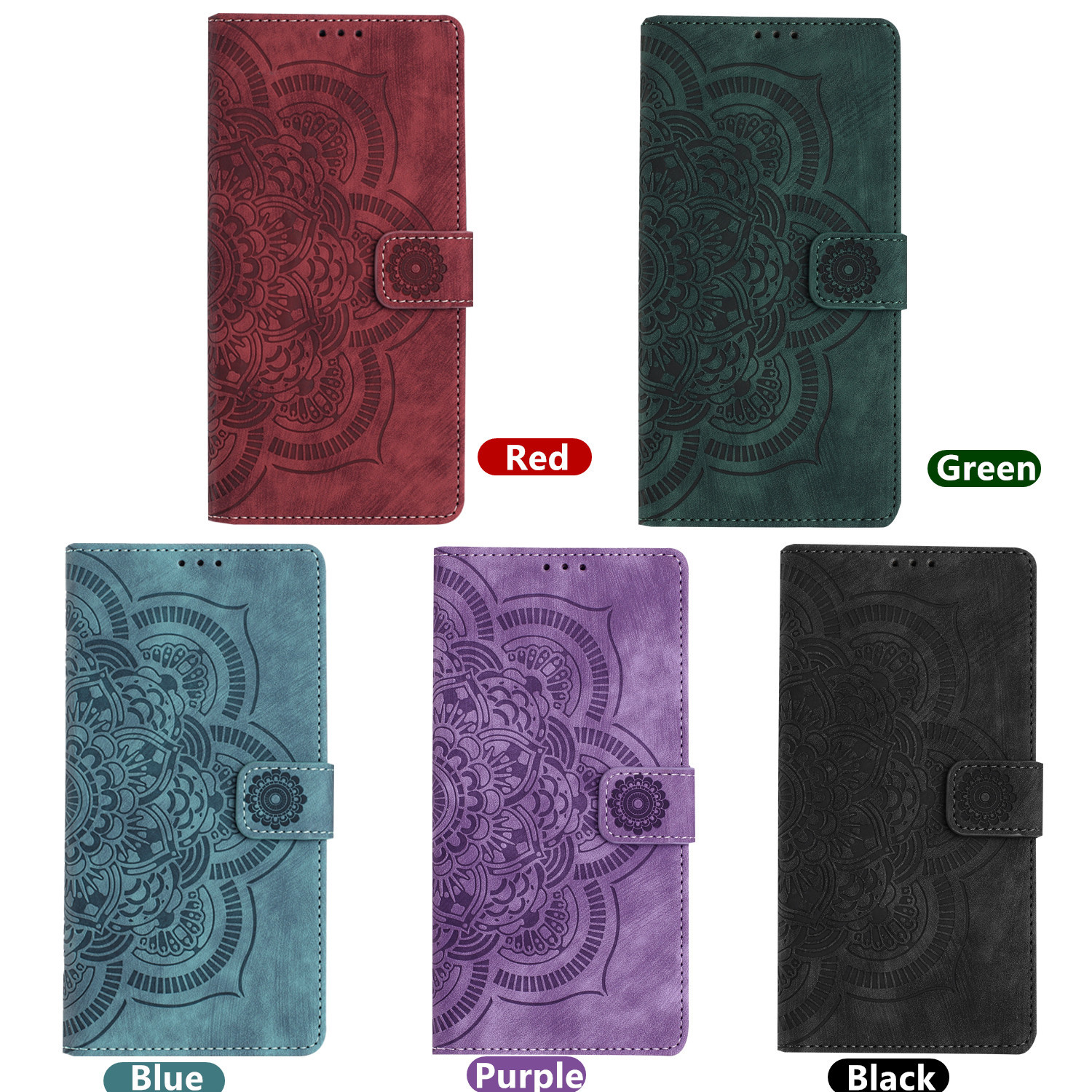 Suitable for Google 10Pro Leather Case Moto G05 Retro Mandala Embossed Card Wallet Protective Case G86