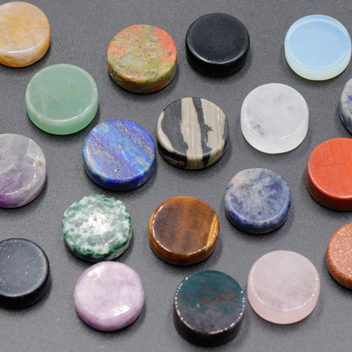 Natural crystal agate stone 16~20mm button round slabs rough stone DIY accessories small decor wholesale ancient style