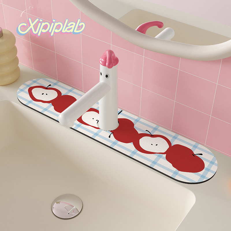 Xipiplab faucet drain pad bathroom wash basin absorbent pad bathroom toilet wipeable quick-drying pad
