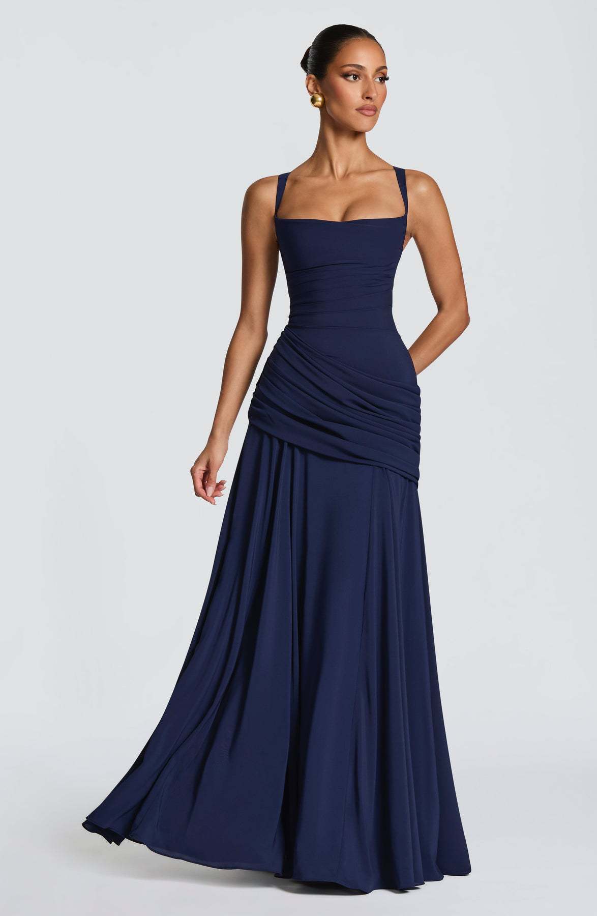 Women's Clothing High-Waisted Pleated Dress Elegant Resort Style Square Neck A-Line Full Skirt Spring For Formal & Casual For Women_ecoleips.com