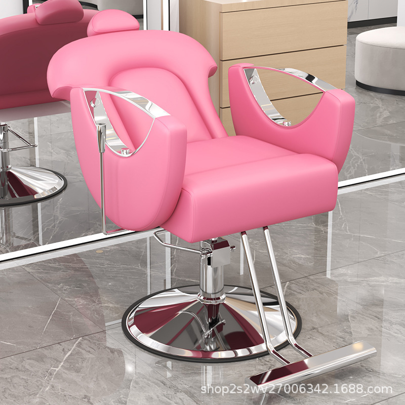 Sillas de barbería transfronterizas reclinables, sillas giratorias para salón de peluquería de alta gama, taburetes de corte de pelo, asiento de elevación y teñido