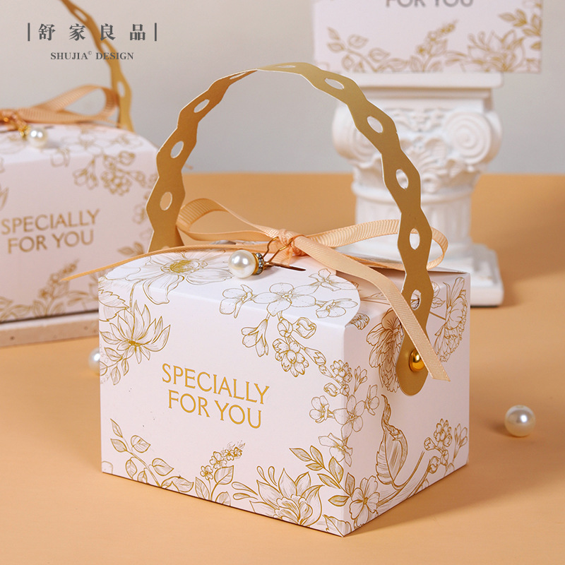 Wedding Candy Box, Handheld Candy Box, Ins Floral, Light Luxury Wedding Favors, Candy Box, Empty Box, Niche