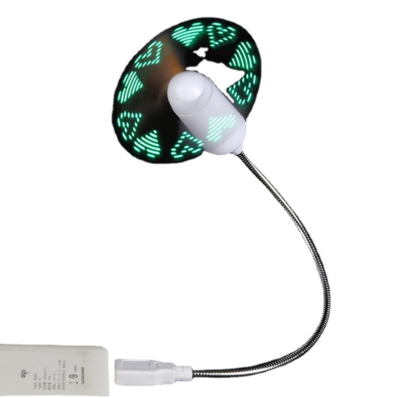 Venta al por mayor nuevo exótico creativo USB flash ventilador mini ventilador eléctrico luminoso publicidad regalo LED pequeño ventilador