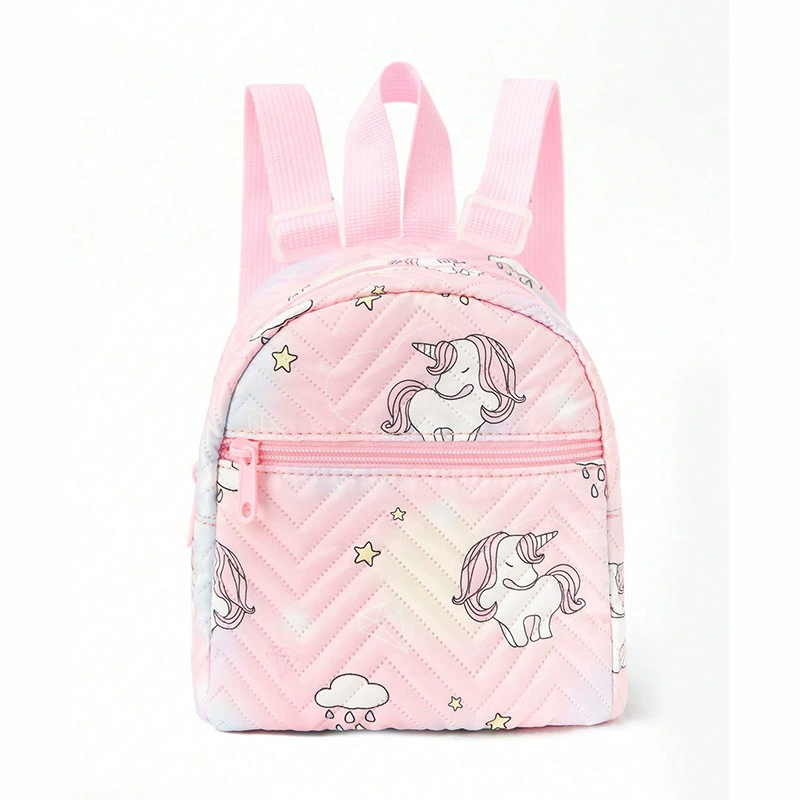 Mini backpack shoulder bag, compact multicoloured design, quilted, 18×19×10 cm