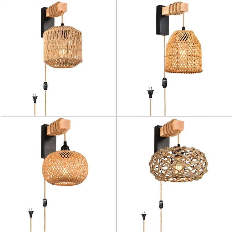 Retro Japanese sconce for bed for living room