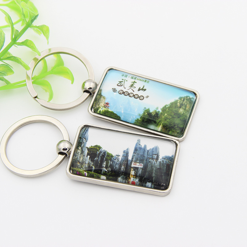 Creative hot-selling tourism commemorative photo key pendant high-end advertising business promotional gifts key chain production Creative hot-selling tourism commemorative photo key pendant high-end advertising business promotional gifts key chain production