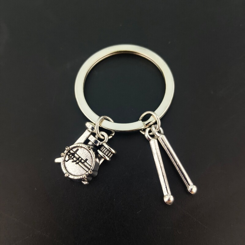 Cross-Border Creative I Love Music Band Pendant Earphones Drum Kit Guitar Microphone Music Lover Keychain Cross-Border Creative I Love Music Band Pendant Earphones Drum Kit Guitar Microphone Music Lover Keychain