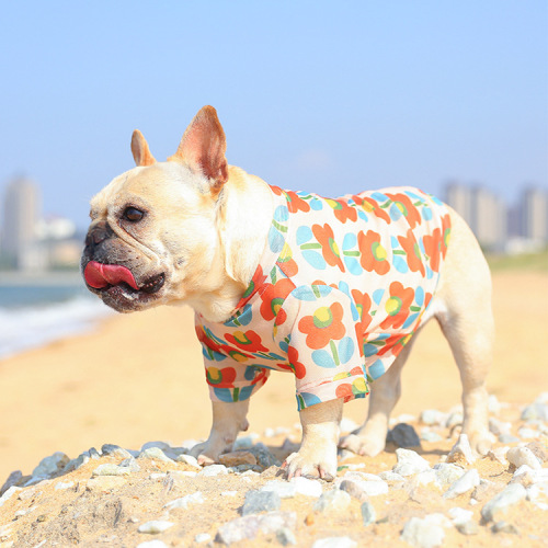 Summer mesh pet sun protection clothing breathable and cool small dog sweatshirt T-shirt Teddy small dog dog clothes