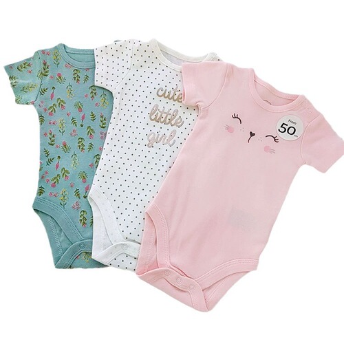 Summer unisex baby onesie for newborns, short-sleeved, pure cotton triangle crawl diaper cover, crawling suit for babies, foreign trade children's clothing