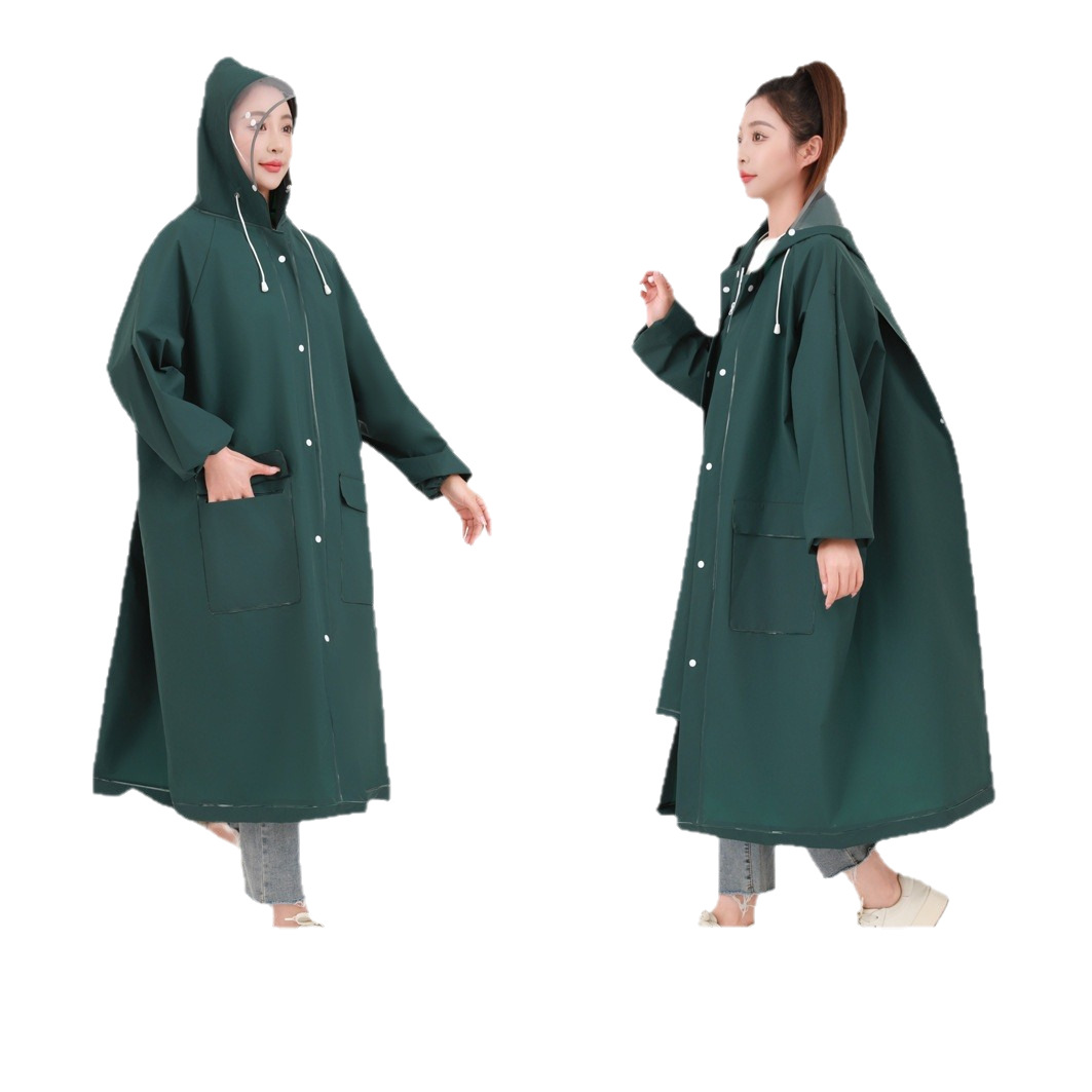 Impermeable Largo de Una Pieza para Adultos de EVA, Reutilizable, para Exteriores y Senderismo