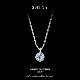 S925 Sterling Silver Round Bag Moissanite Necklace Women's Fashion 2021 Douyin Internet Celebrity New Pendant Versatile Clavicle Chain