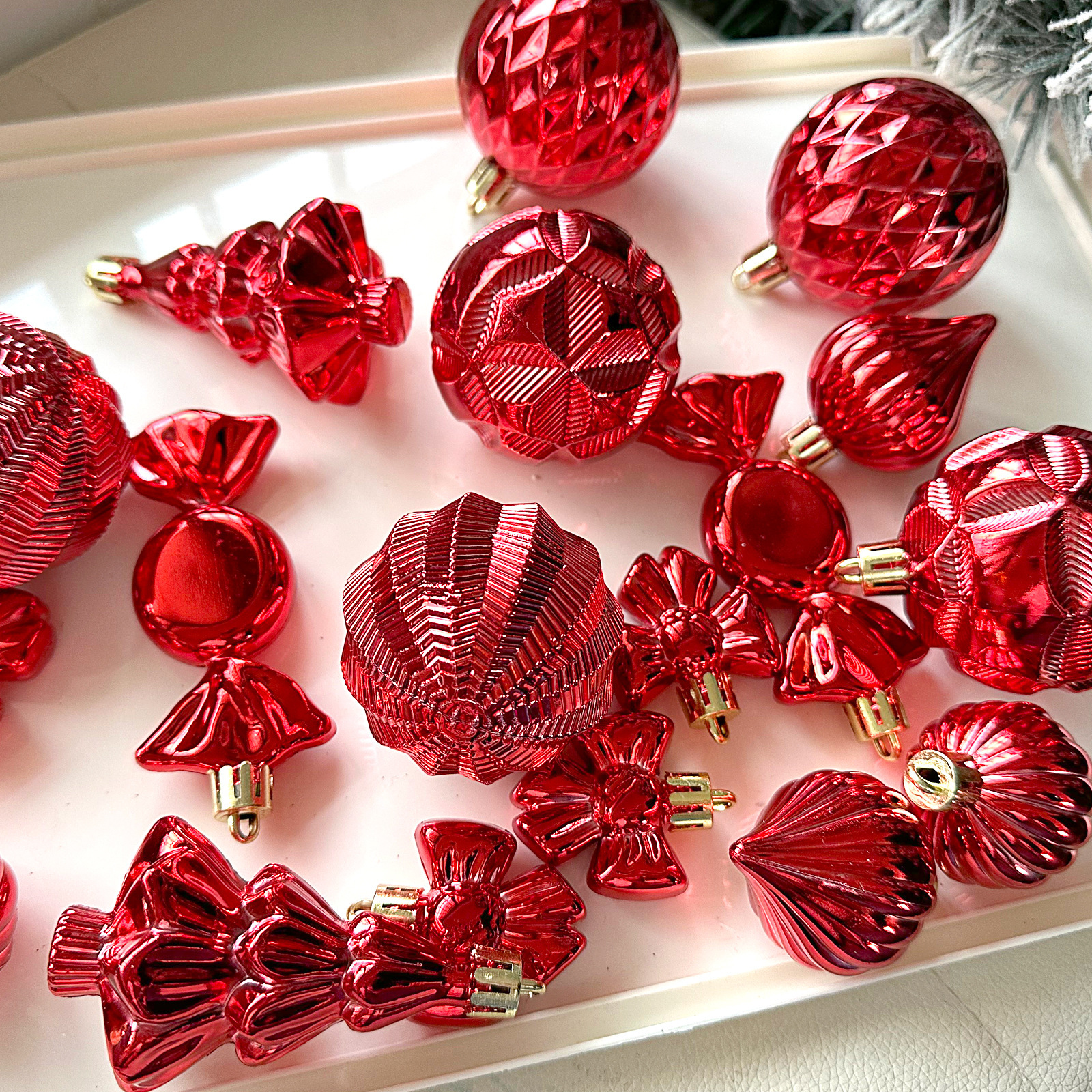 Amazon Navidad decoración galvanizado casa cinco estrellas coche tren de forma especial colgante bola de plástico bola de Navidad