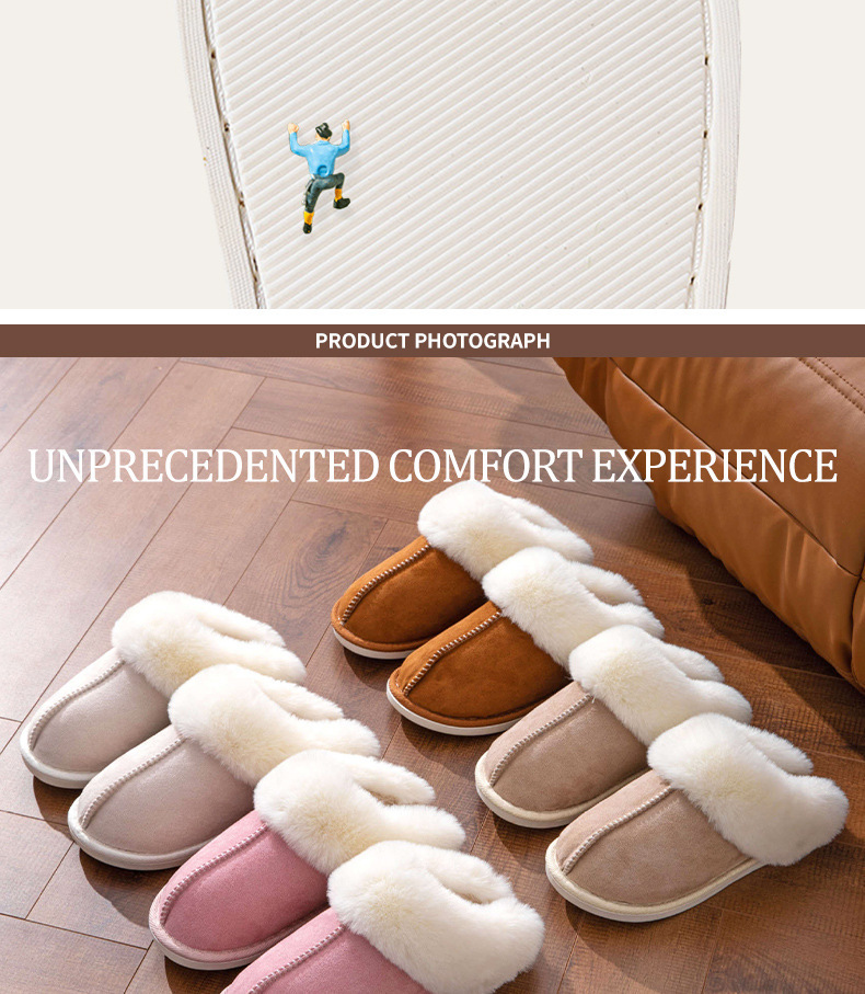 Pantofole soffici autunno e inverno calde fondo spesso casa ispessito peluche cotone trascinare casa pantofole di cotone interno_voghion.com