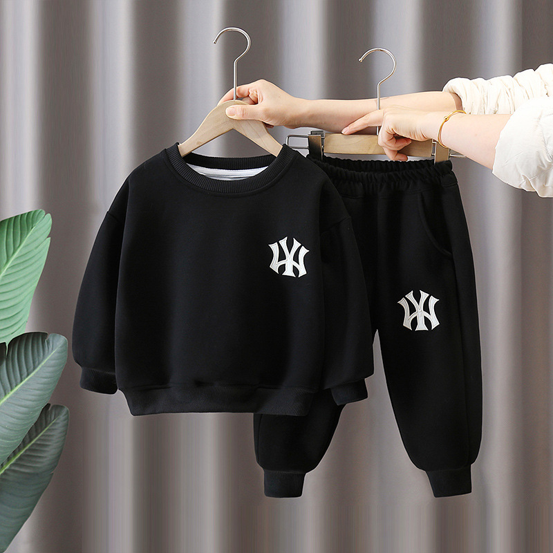 7093 niños 2025 primavera nuevo traje primavera suéter de manga larga de dos piezas para niños estilo coreano primavera y otoño estilo occidental